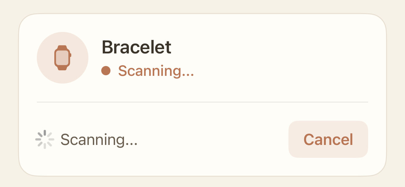 Bluetooth pairing screen